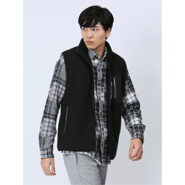 シャギーボア スタンドベスト【renoma HOMME】(XL 05黒): トップページ