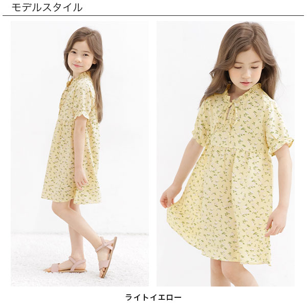 子供服 半袖ワンピース キッズ 女の子 ライトイエロー 1cm 1cm ライトイエロー 子供服bee Jre Pointが 貯まる 使える Jre Mall