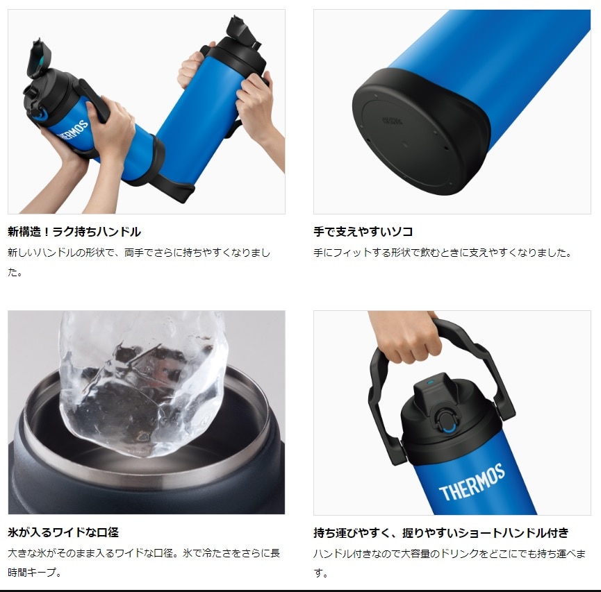 サーモス 真空断熱スポーツジャグ 2500ml FJQ-2500 BK(ブラック): ウー