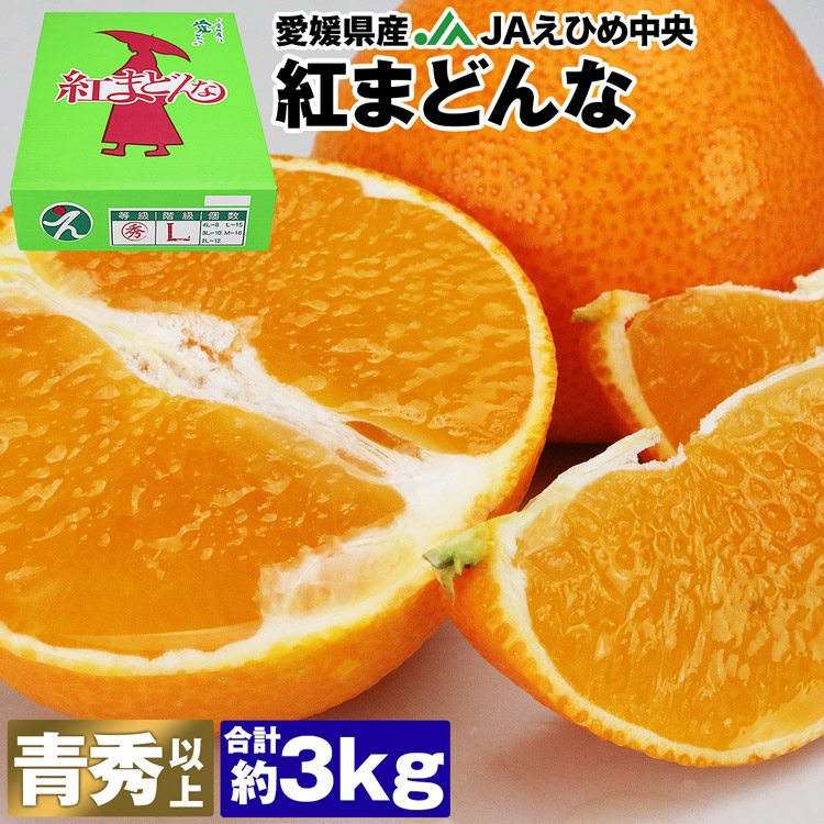 紅まどんな 3kg 愛媛県産 秀品 贈答 ギフト 15玉 Lサイズ 青秀 以上 JAえひめ中央 常温便 同梱不可 指定日不可 ミカン 蜜柑 旬:  食の達人お取り寄せグルメ｜JRE MALL