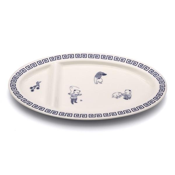 餃子皿 24cm おまち堂 皿 食器 中華食器 陶器（ 電子レンジ対応 食洗機 