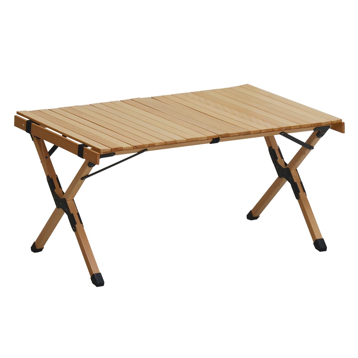 キャンプテーブル 折りたたみ 木製 幅90×奥行60×高さ45cm（ アウトドア