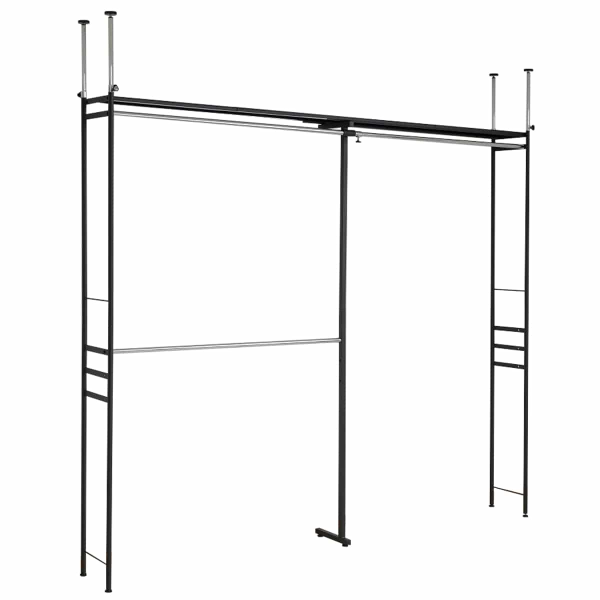 突っ張り ハンガーラック ロータイプ ワイド 幅111～200cm 奥行30cm