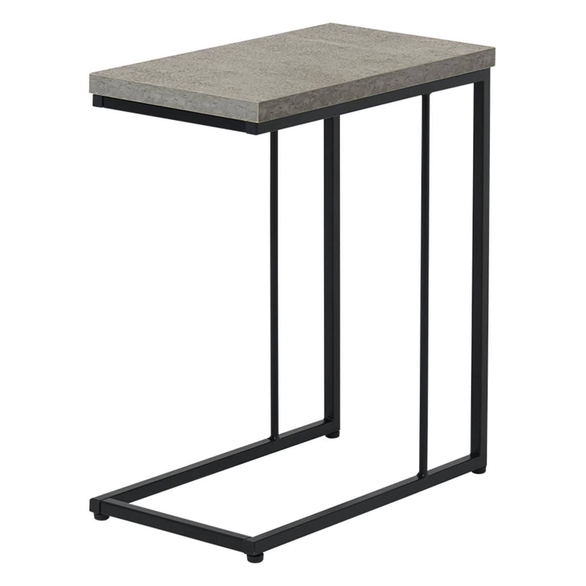 サイドテーブル スリム 軽量 お手入れ簡単 コの字型 コンクリート調 高