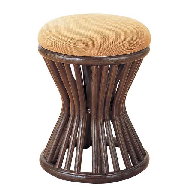 籐 スツール 円形 クッション付 高さ44cm（ 椅子 籐スツール 籐家具