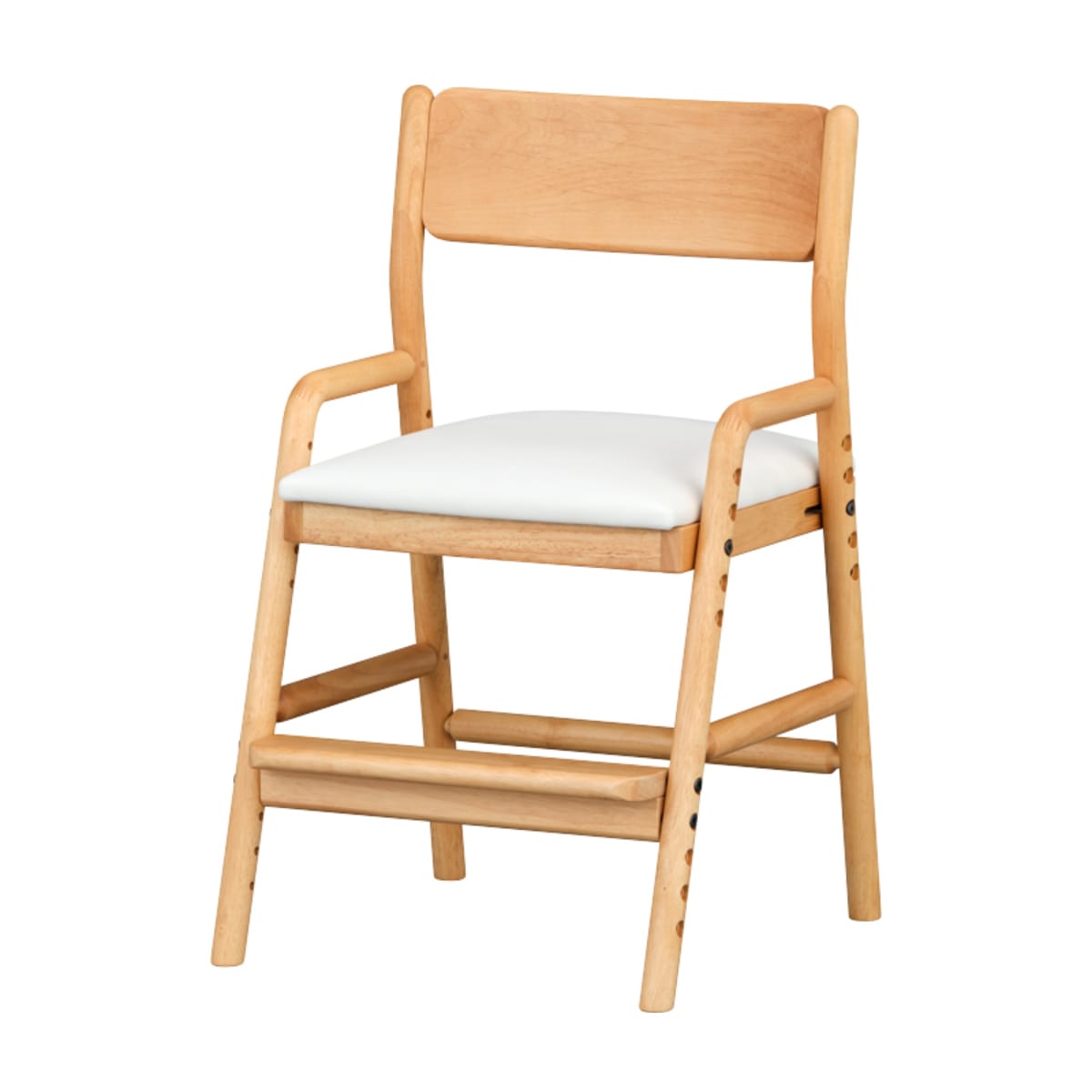学習椅子 高さ74cm 天然木 PVC座面 BINO （ デスクチェア 勉強 学習