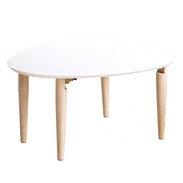 折り畳みリビングローテーブル 楕円形 ナチュラル - 座卓/ちゃぶ台