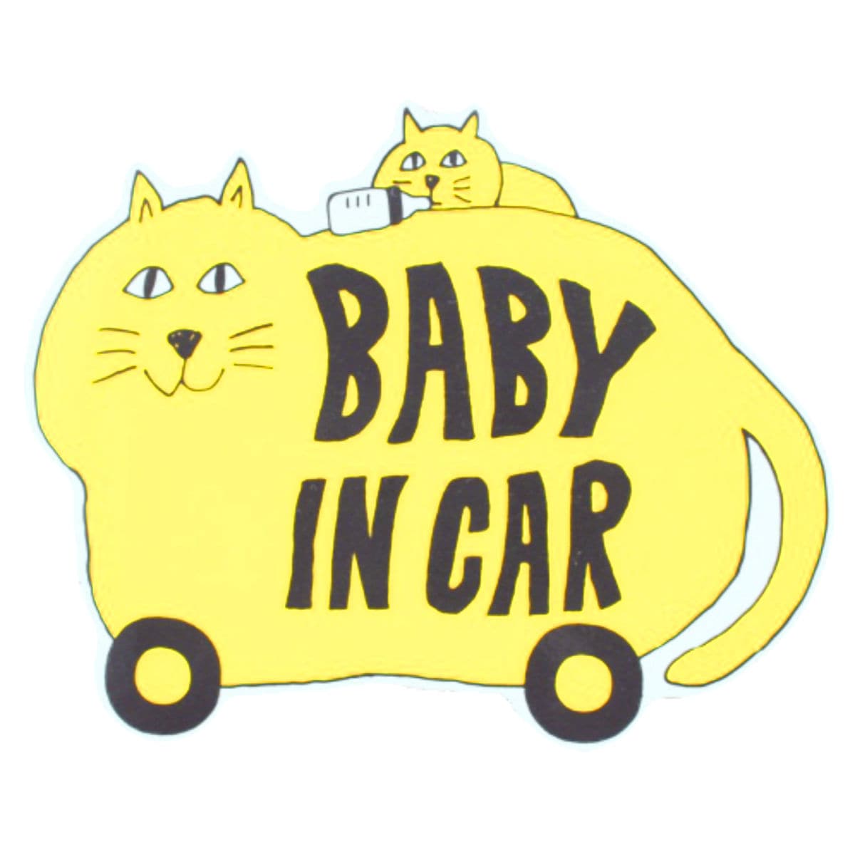 セーフティサイン Lien de famille Baby in car ねこちゃん（ カー