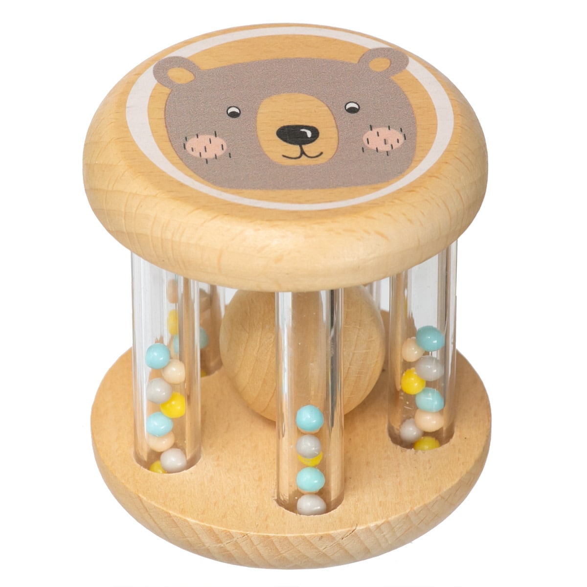おもちゃ ベビー RATTLE ANIMAL BEAR 木製 北欧 出産祝い（ 木製