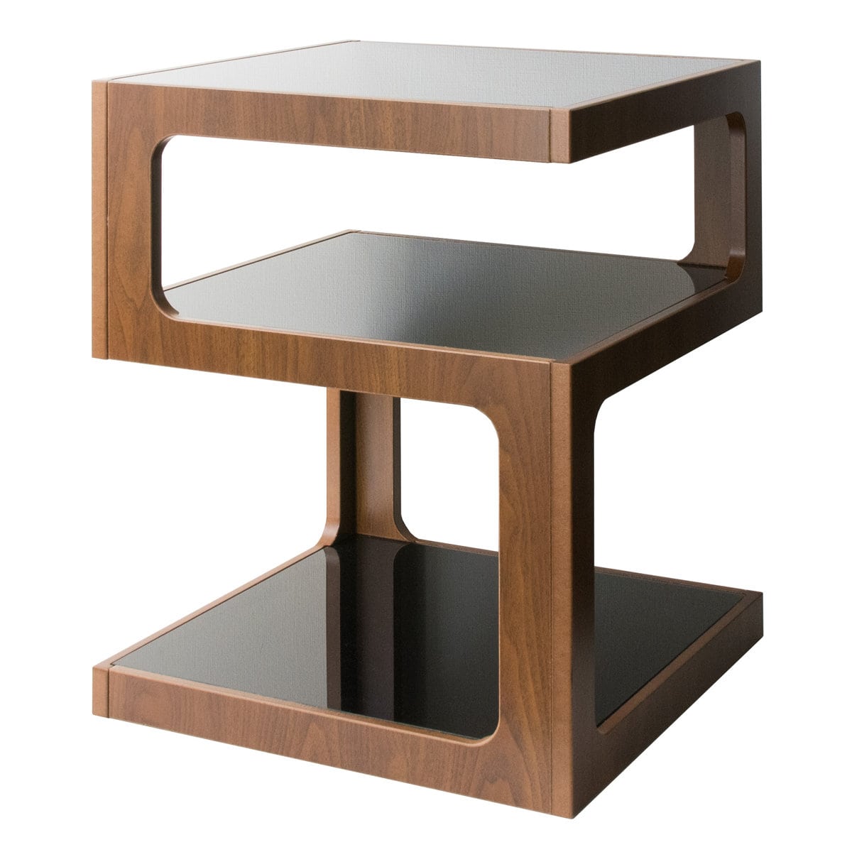 サイドテーブル 高さ52.5cm ガラス天板 木製（ テーブル ナイト ...