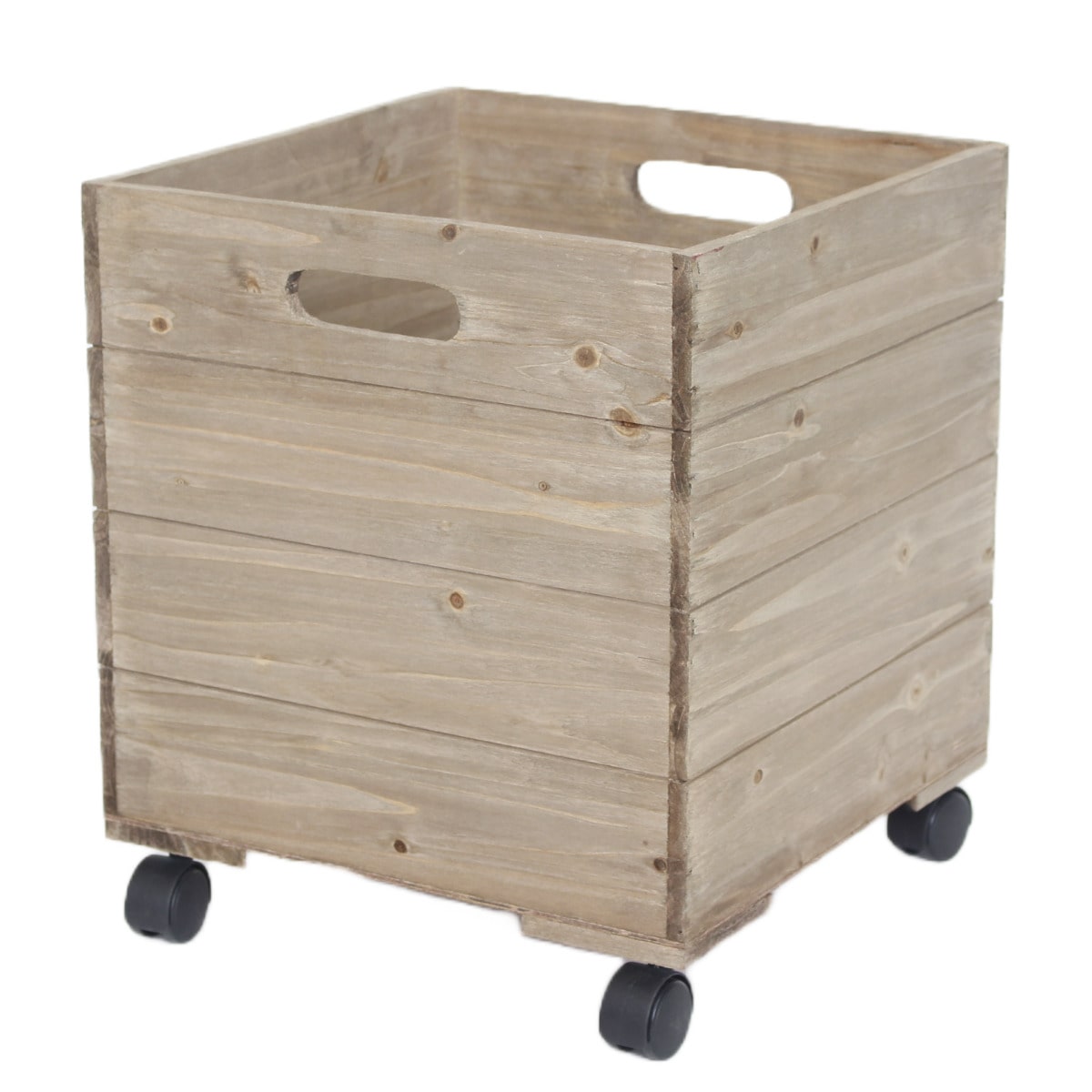 キャスターボックス Ｌ 木製 収納ボックス （ 幅32×奥行32×高さ