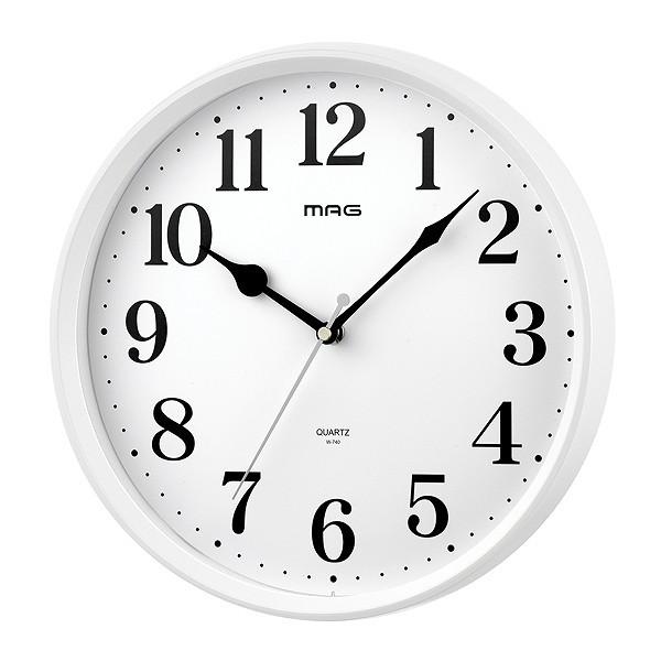 掛け時計 ミドル 直径 28cm 時計 おしゃれ 連続秒針 ホワイト（ 掛時計
