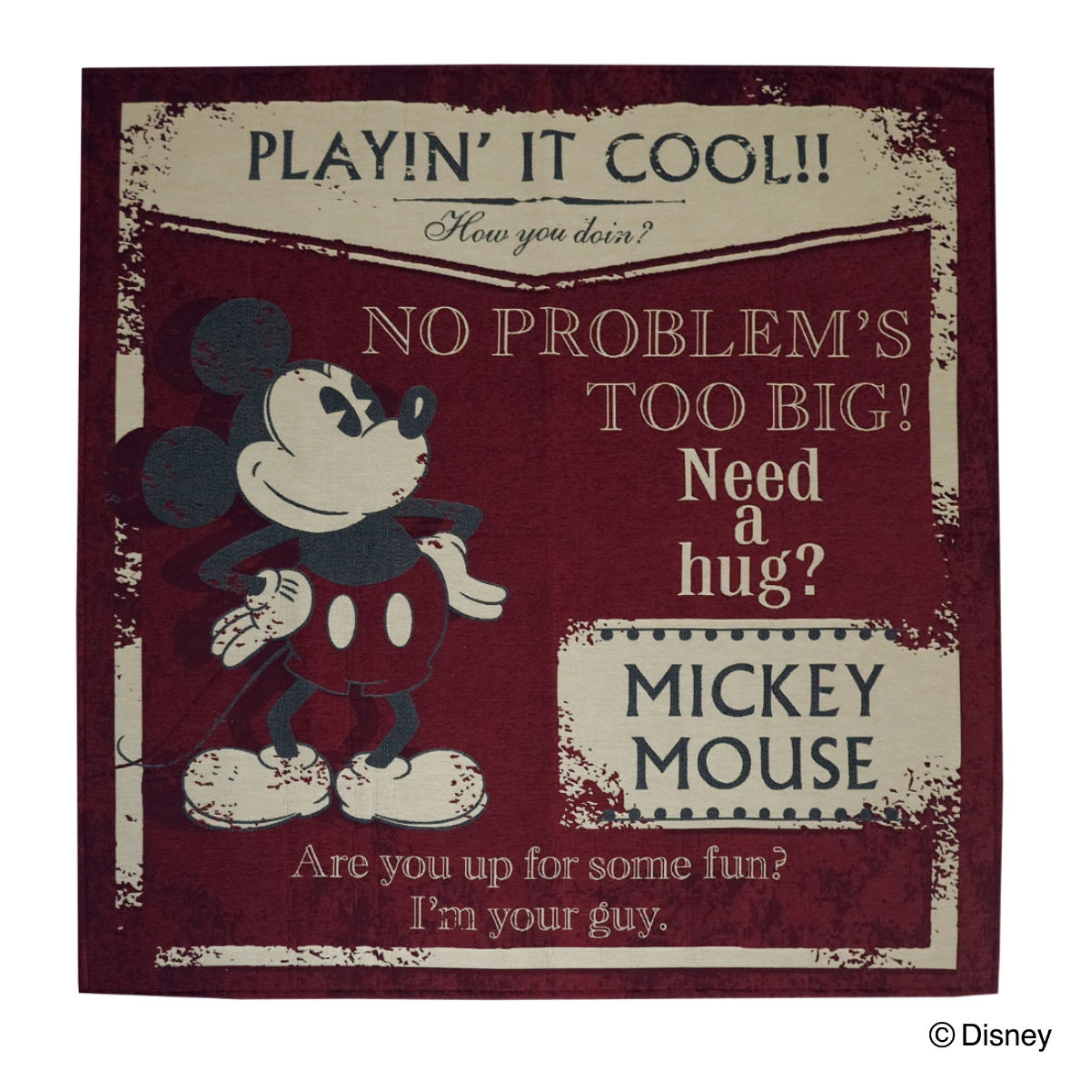 ラグ 185×185cm ミッキーマウス クラシック（ カーペット 絨毯 マット