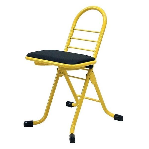 プロワークチェア 作業椅子 固定 ロータイプ ブラック/イエロー