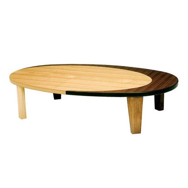 座卓 折れ脚 ローテーブル 木製 クラン オーバル型 幅120cm（ テーブル