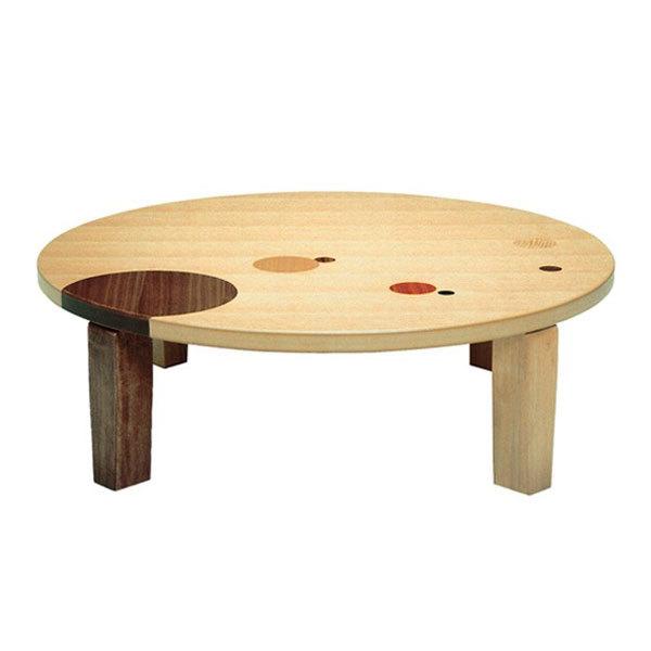 座卓 折れ脚 ローテーブル 木製 アース丸 直径105cm（ 折りたたみ ナラ