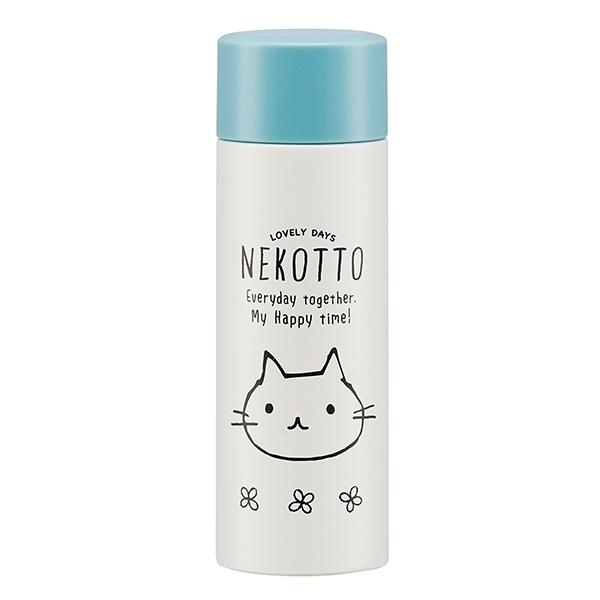 水筒 ミニ ポケットステンマグボトル ねこっと 120ml 黒（ ミニボトル