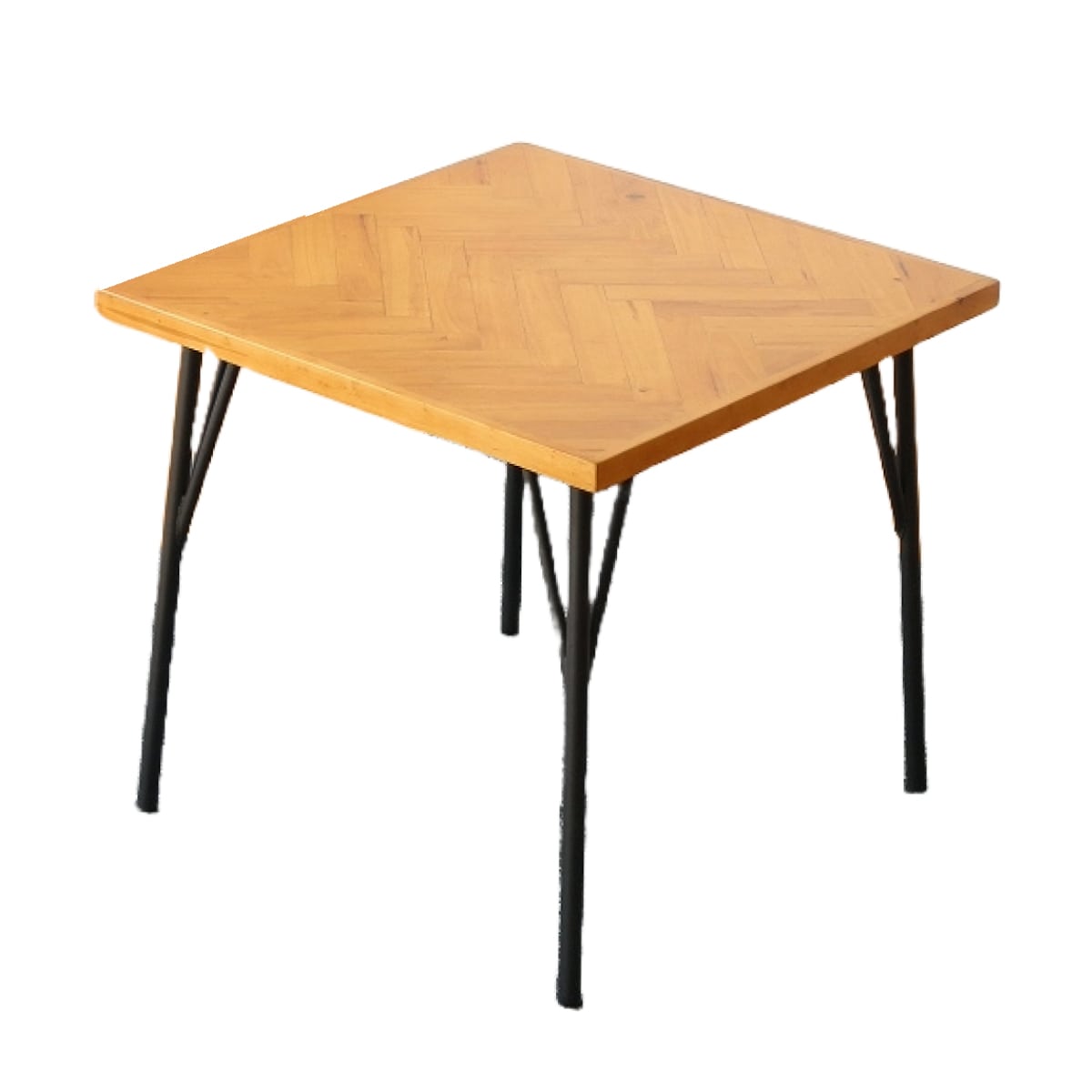 ブランド登録なし ダイニングテーブル 幅130 木製テーブル ヘリンボーン柄 寄木柄 天然木 北欧風 カフェテーブル 喫茶店 コーヒーテーブル M5-MGKKE00161