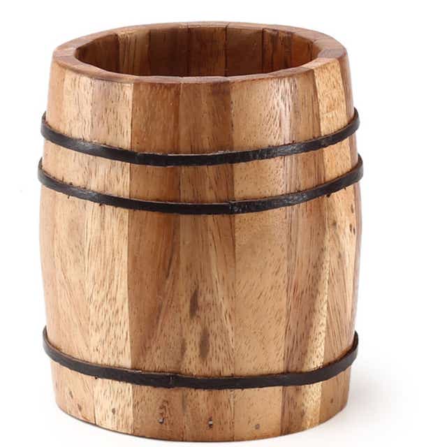 小物収納 樽型 木製 （ 天然木 小物入れ 卓上 収納 収納ケース ペン