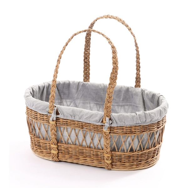 籐 キャリーバスケット 布カバー付 Natural rattan 幅59cm