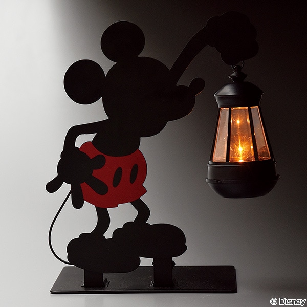 ソーラーライト ミッキーマウス LEDライト 光センサー付き 電球色