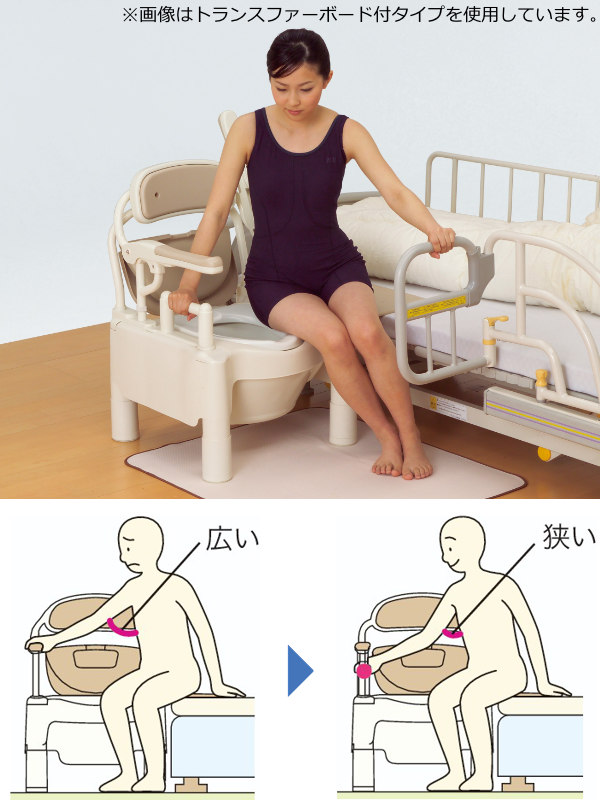 ポータブルトイレ 標準便座 高さ49cm キャスター付 ちびくまくん 介護