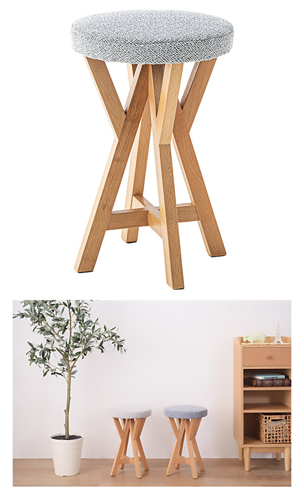 木製スツール　３脚セット　高さ45cm　丸椅子　stool