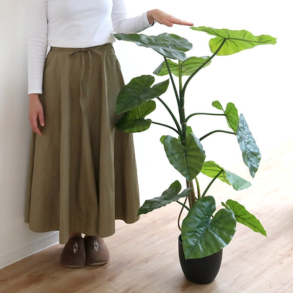 人工観葉植物 クワズイモ 117cm フェイクグリーン 造花（ 観葉植物