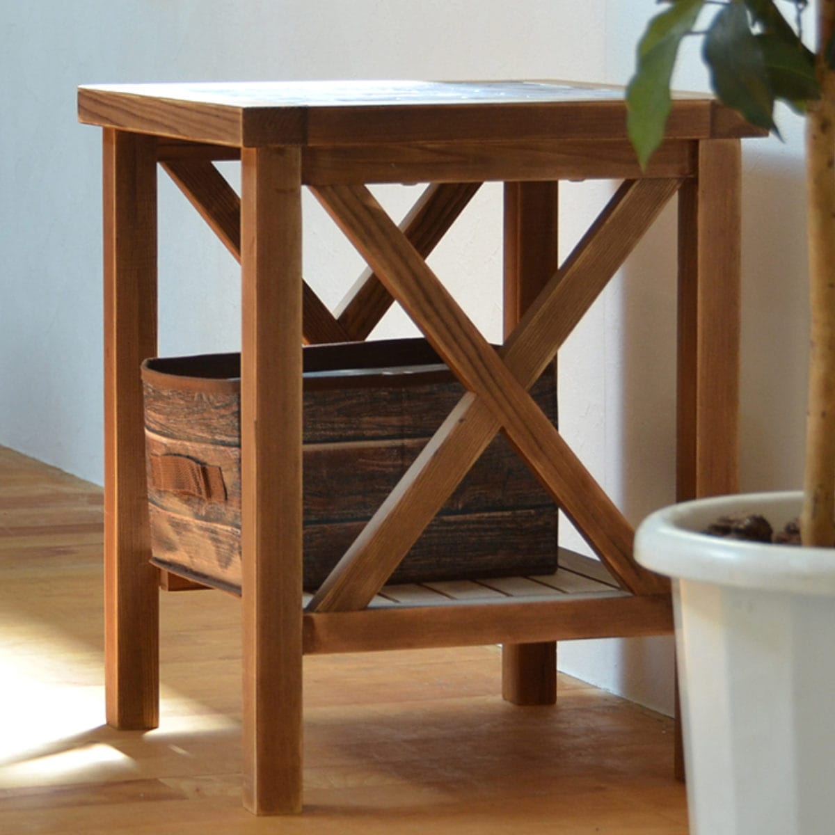 サイドテーブル 幅40cm PUDDLE タイル 天然木（ テーブル ナイト