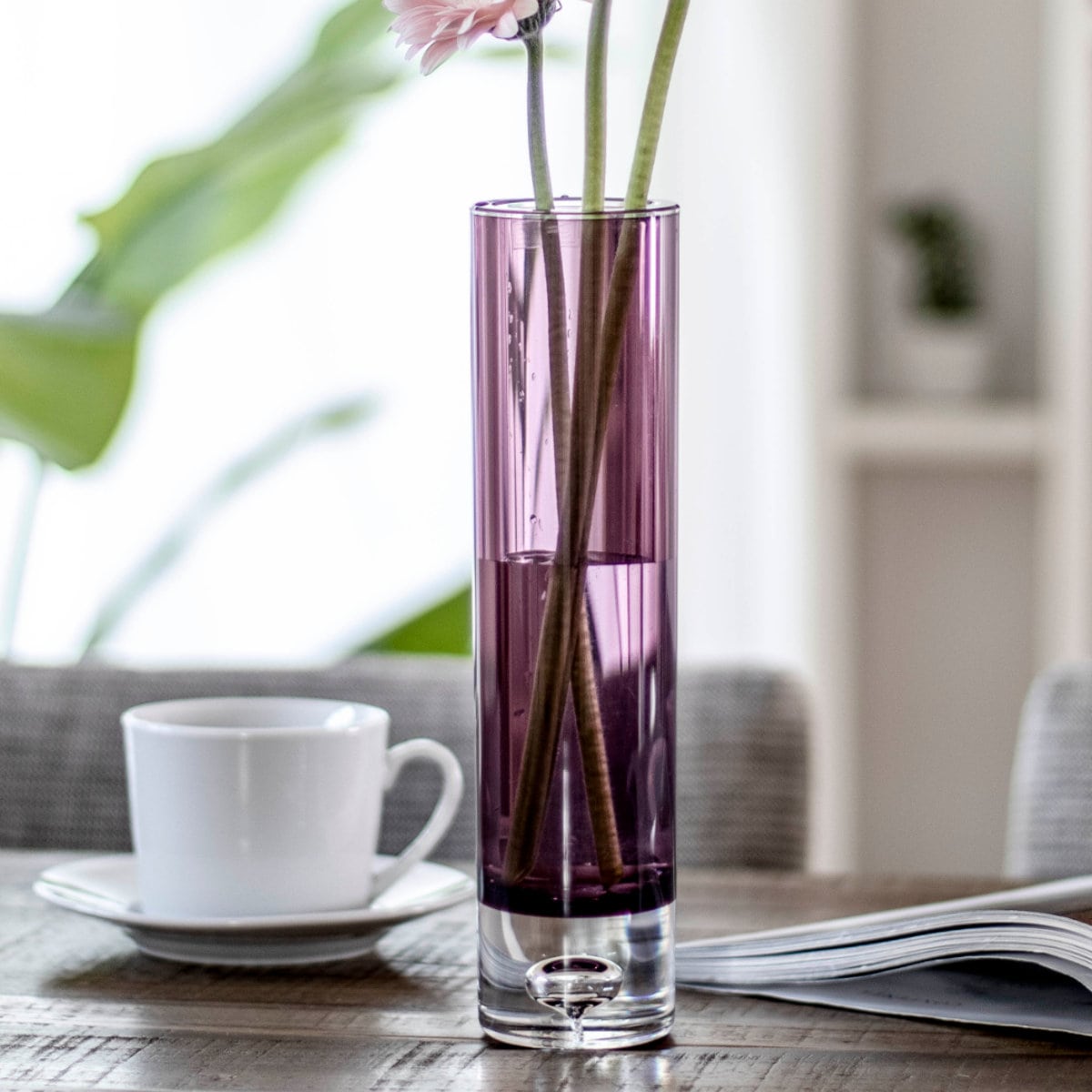 花瓶 割れないガラス PVシリンダー 直径6×高さ25cm （ 花びん 花器
