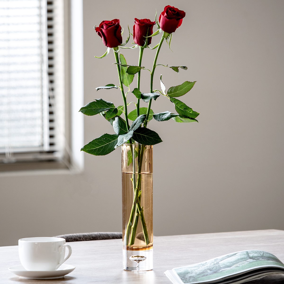花瓶 割れないガラス PVシリンダー 直径6×高さ25cm （ 花びん 花器