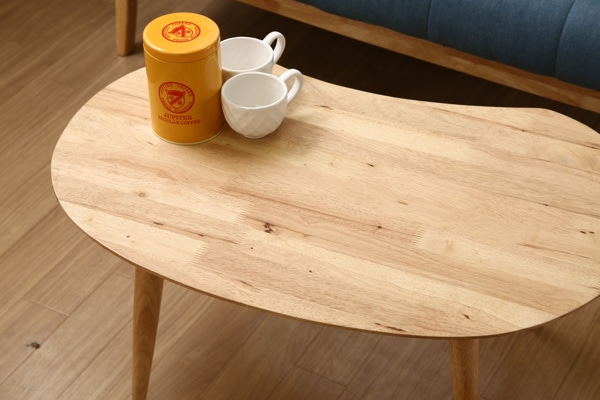 センターテーブル 幅74cm 木製 天然木 ローテーブル ビーンズテーブル