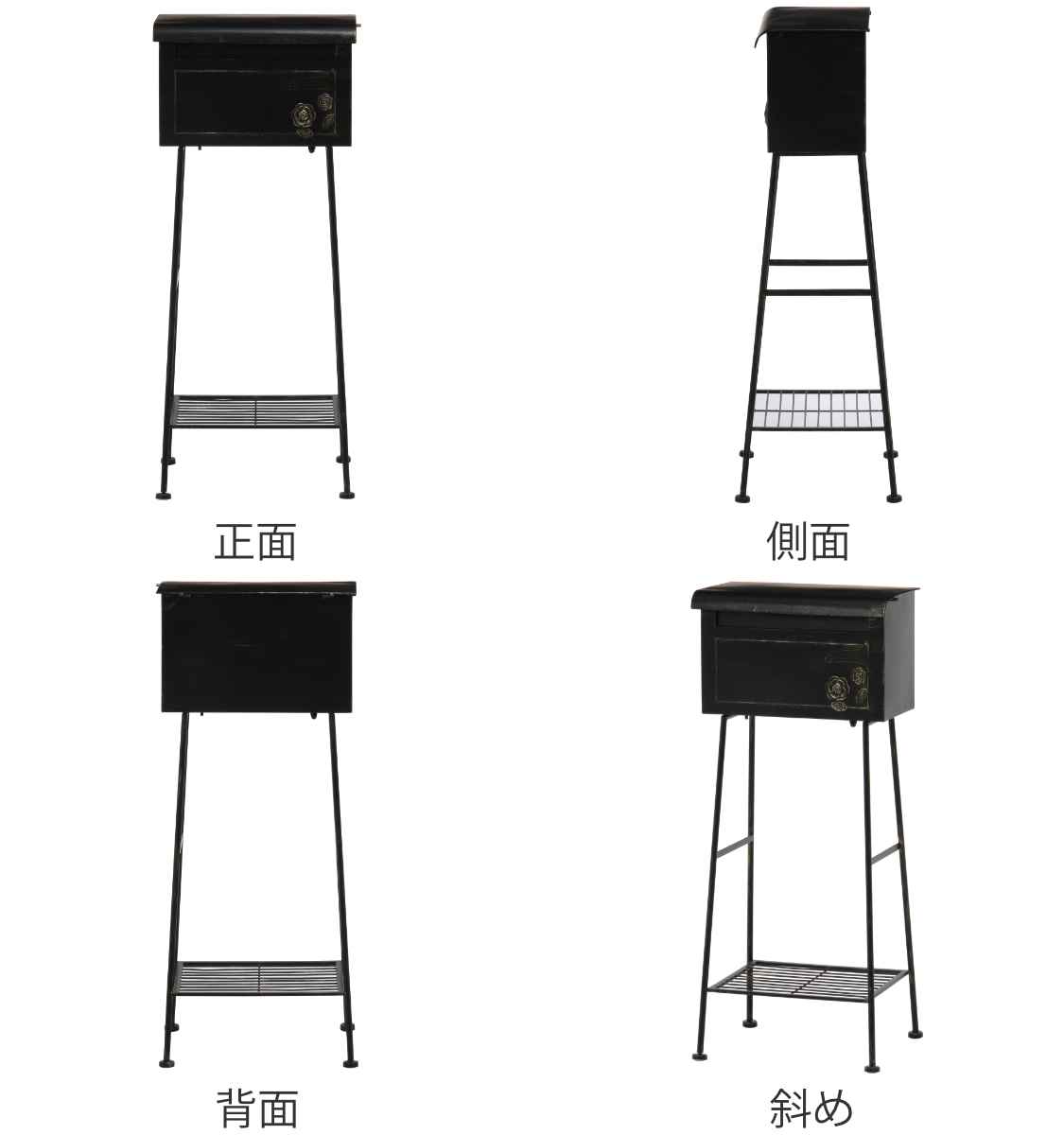 ポスト ガーデンポスト ローズ 横型（ 郵便ポスト スタンドポスト