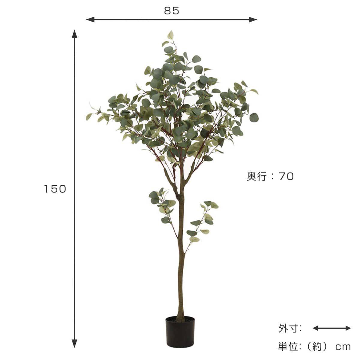 フェイクグリーン ユーカリ 高さ150cm ジョイント式 （ 人工観葉植物