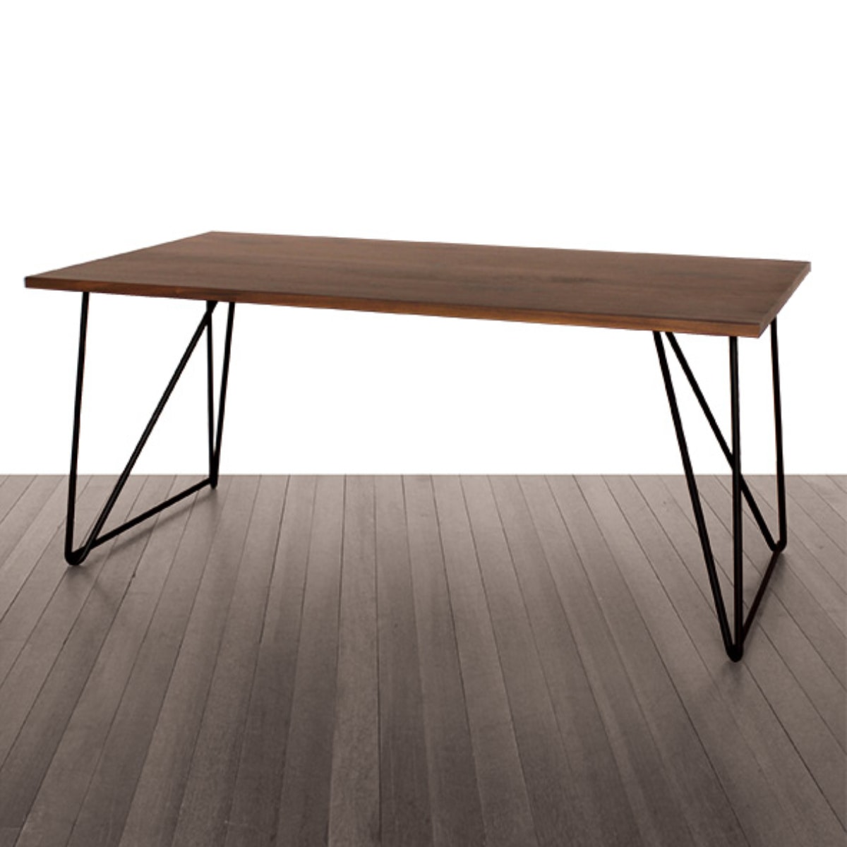 ダイニングテーブル 幅160cm ウォールナット ワイヤー鉄脚 木製 天然木