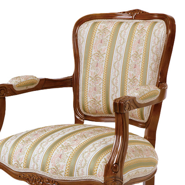 アームチェア 椅子 クラシック調 姫系 Fiore ブラウンフレーム 幅66cm ...