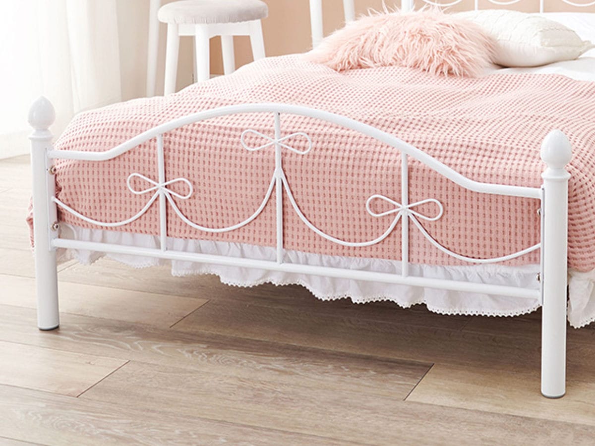 ベッド シングルベッド ベッドフレーム 姫系 白家具 （ フレームのみ