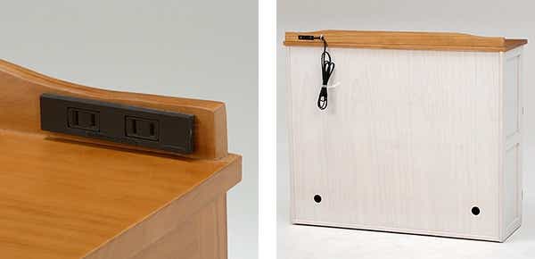 FAX台 桐チェスト 鍵付き 多段引出し 木製 幅96cm（ ファックス台 電話