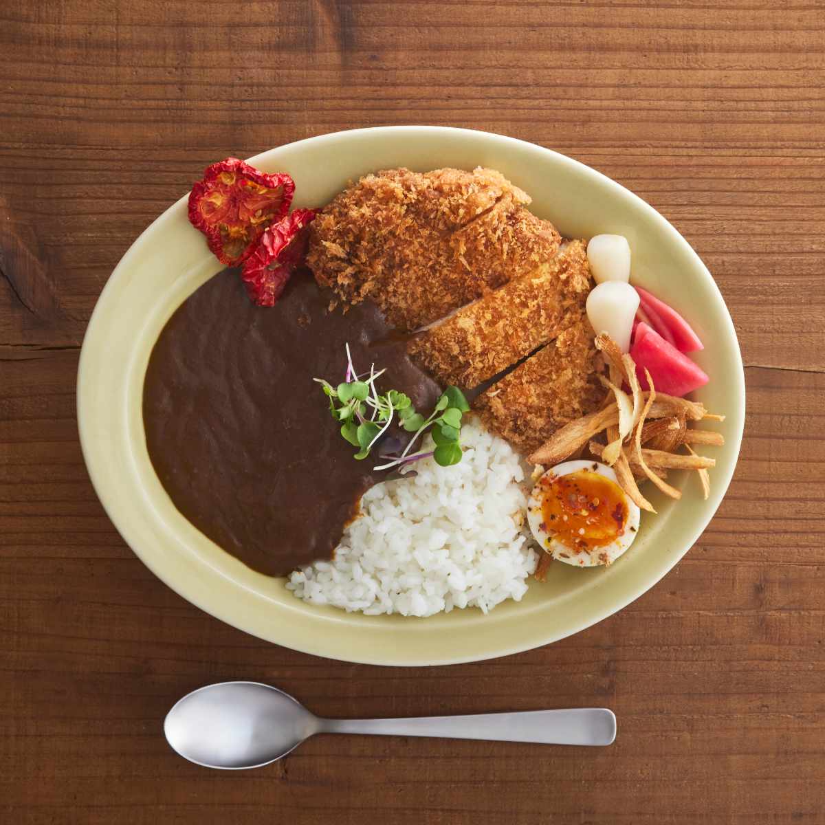 カレー皿 スプーンセット 25cm 逸品窯 陶磁器 （ 食洗機対応 電子