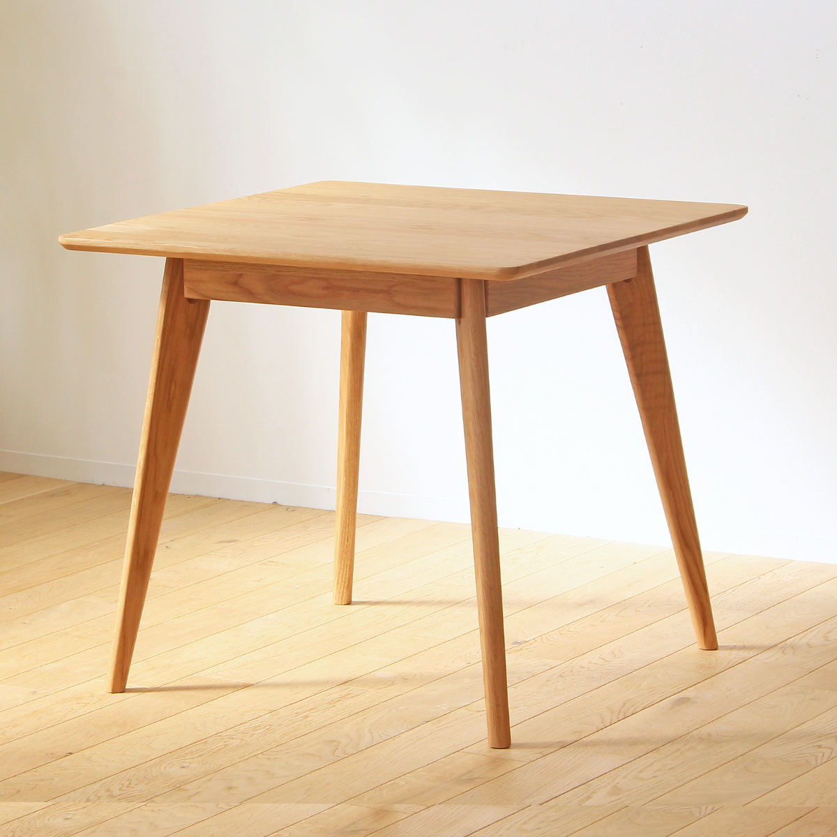 ダイニングテーブル 幅80cm 正方形 リバー 木製 天然木（ オーク材 