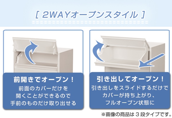 収納ケース 1段 前開き 引き出し 白 完成品 日本製（ 収納ボックス