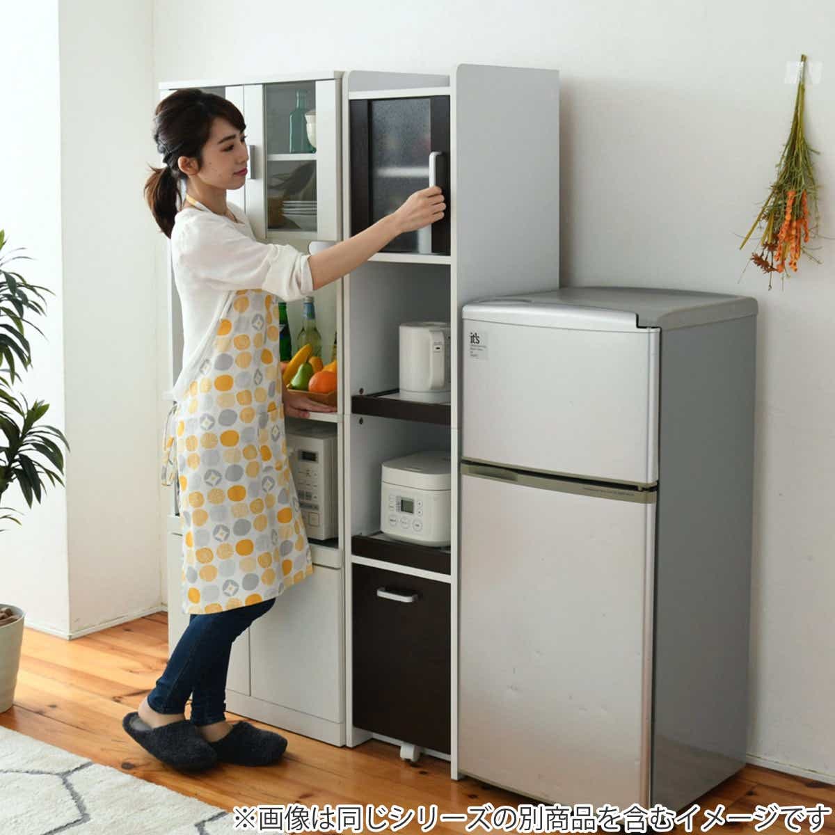 キッチンラック 食器棚 ストッカー付 すき間収納 高さ161cm 