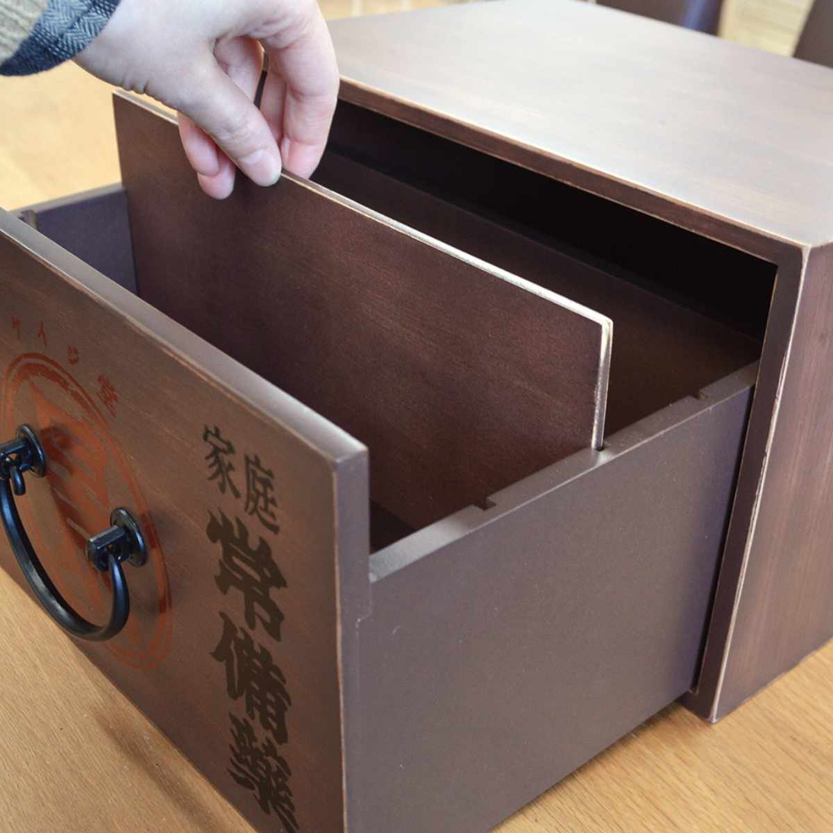 レトロ薬箱 ヤゴウ 木製 （ 薬箱 くすり箱 薬入れ 収納ケース 救急 