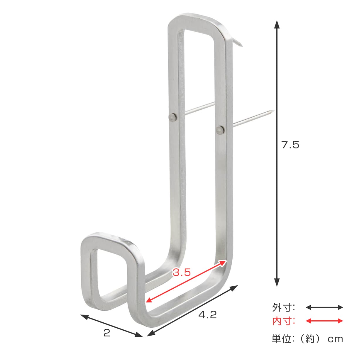 フック SOROU ステンレスダブルピンフック （ 壁掛けフック 壁