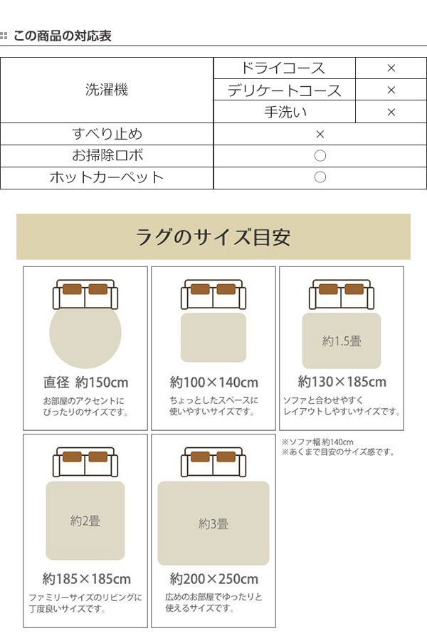 ラグ 190×240cm 約3畳 防ダニ 日本製 ホットカーペット対応 TOR3841-L