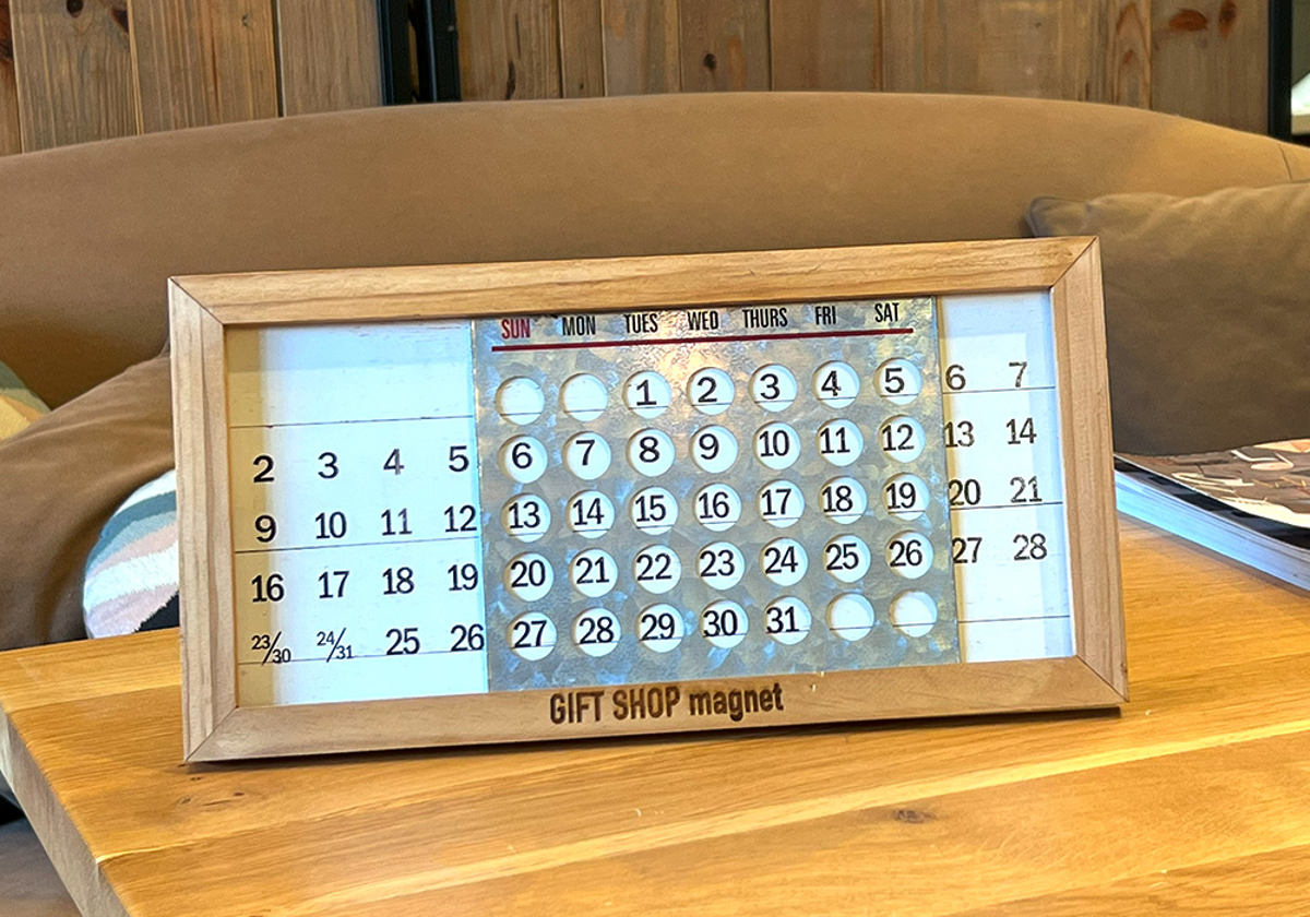 万年カレンダー WOODEN PERPETUAL CALENDAR MINI 掛け置き両用 35cm