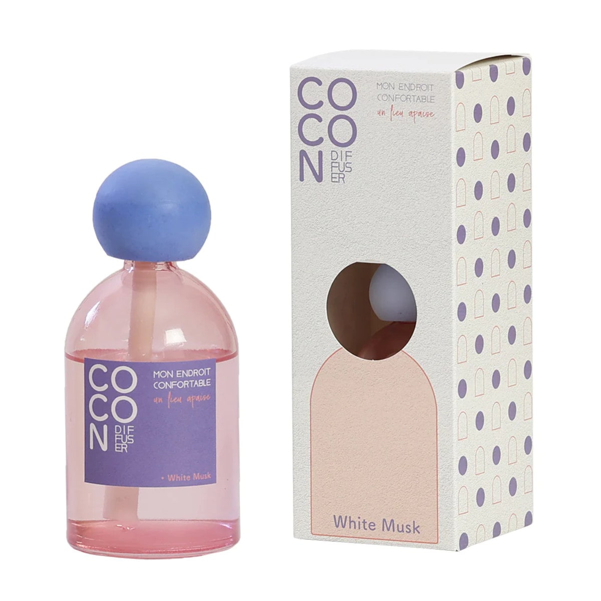 ディフューザー COCON DIFFUSER 80ml ガラス 石膏 （ 韓国風 リード