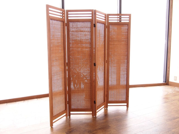 籐 スクリーン 4連 ラタン製 Natural rattan 高さ160cm（ 衝立