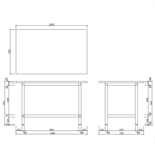 法人限定】 作業台 幅120cm 奥行75cm テーブル 作業台テーブル DIY