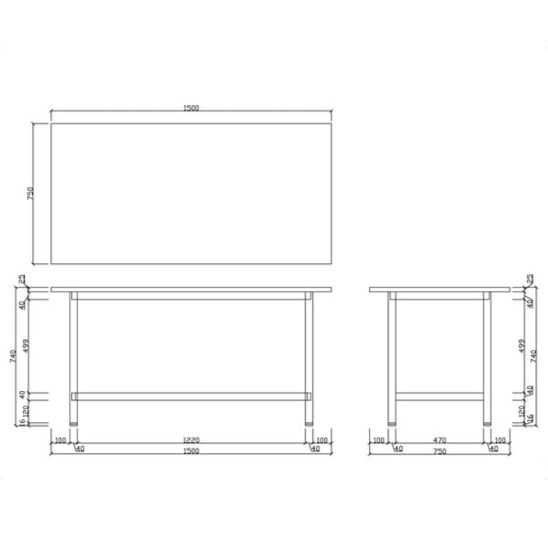 法人限定】 作業台 幅150cm 奥行75cm テーブル 作業台テーブル DIY